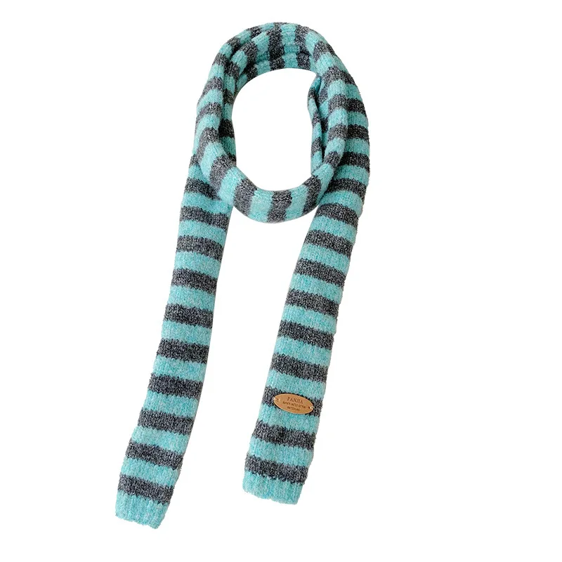 

New Sausage Dog Scarf for Women Y2K Baddie narrow Long Bandana Neck Warmer Knitted Ribbon Collar Plush Winter Choker Hair Wrap