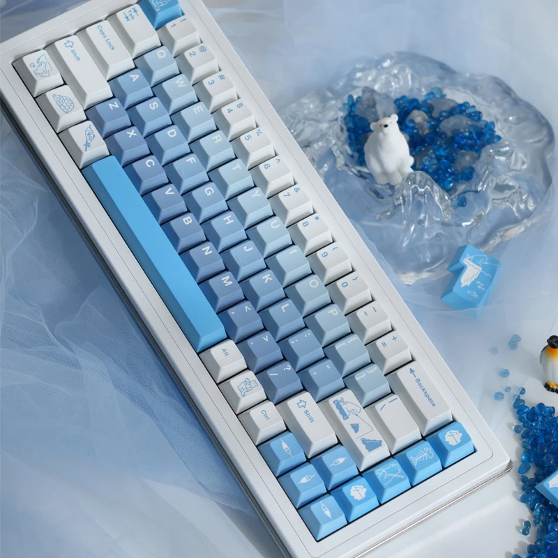 FBB Keycaps Polar Bear Theme PBT MX Switches For Mechanical Keyboard Keycap Christmas Cute Gift For Lovers and Friends Full Set