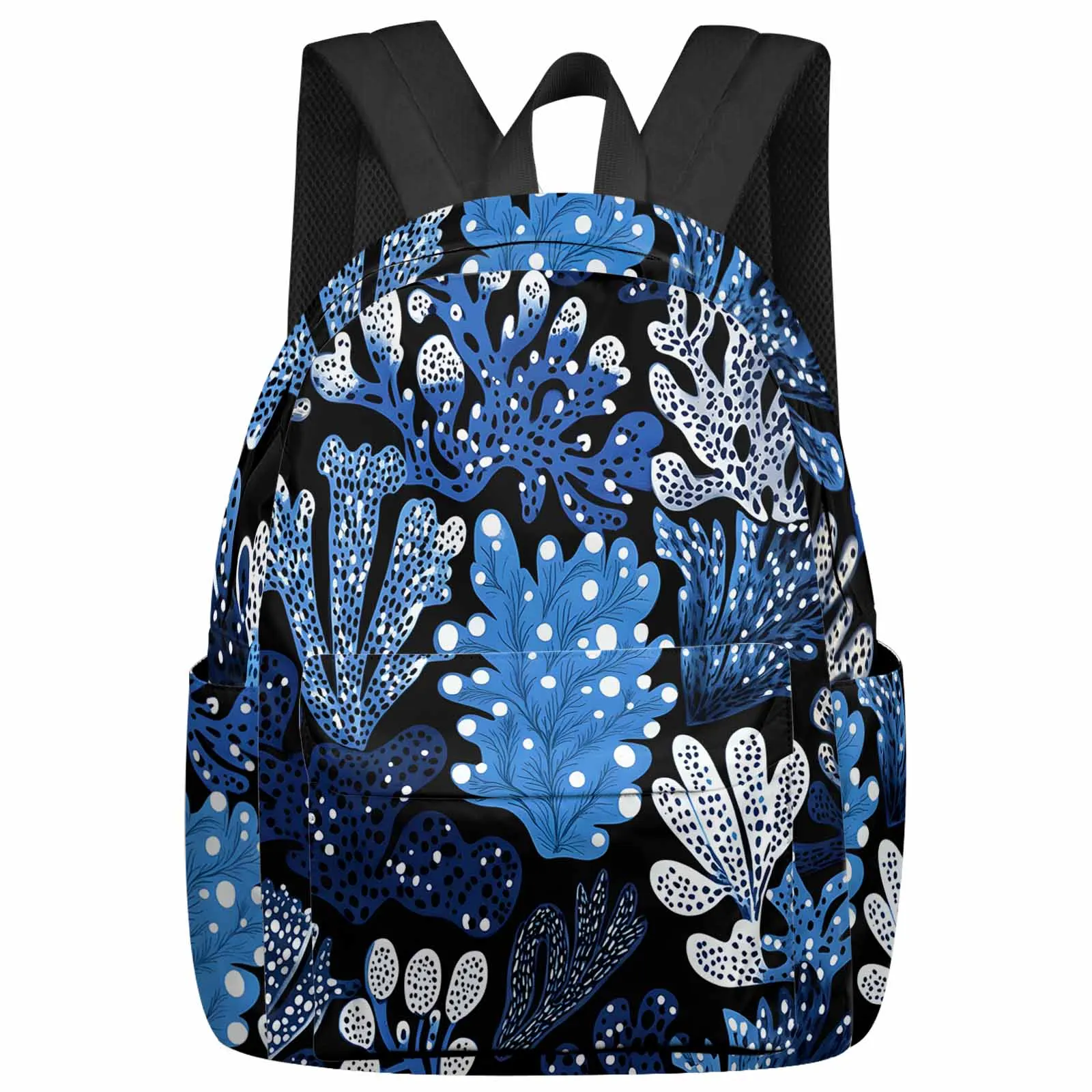 

Blue Coral Texture Backpack School Bags for Teenagers Students Laptop Bag Women's Casual Travel Backpack