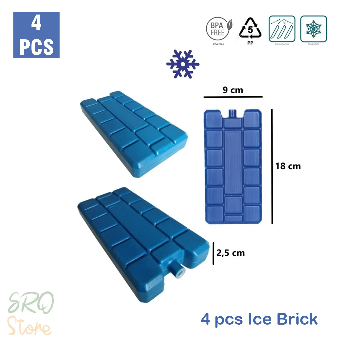 Reusable Ice Brick Plastic Pack Block Freezer Cooler Bag Box For Outdoor Picnic Travel Lunch