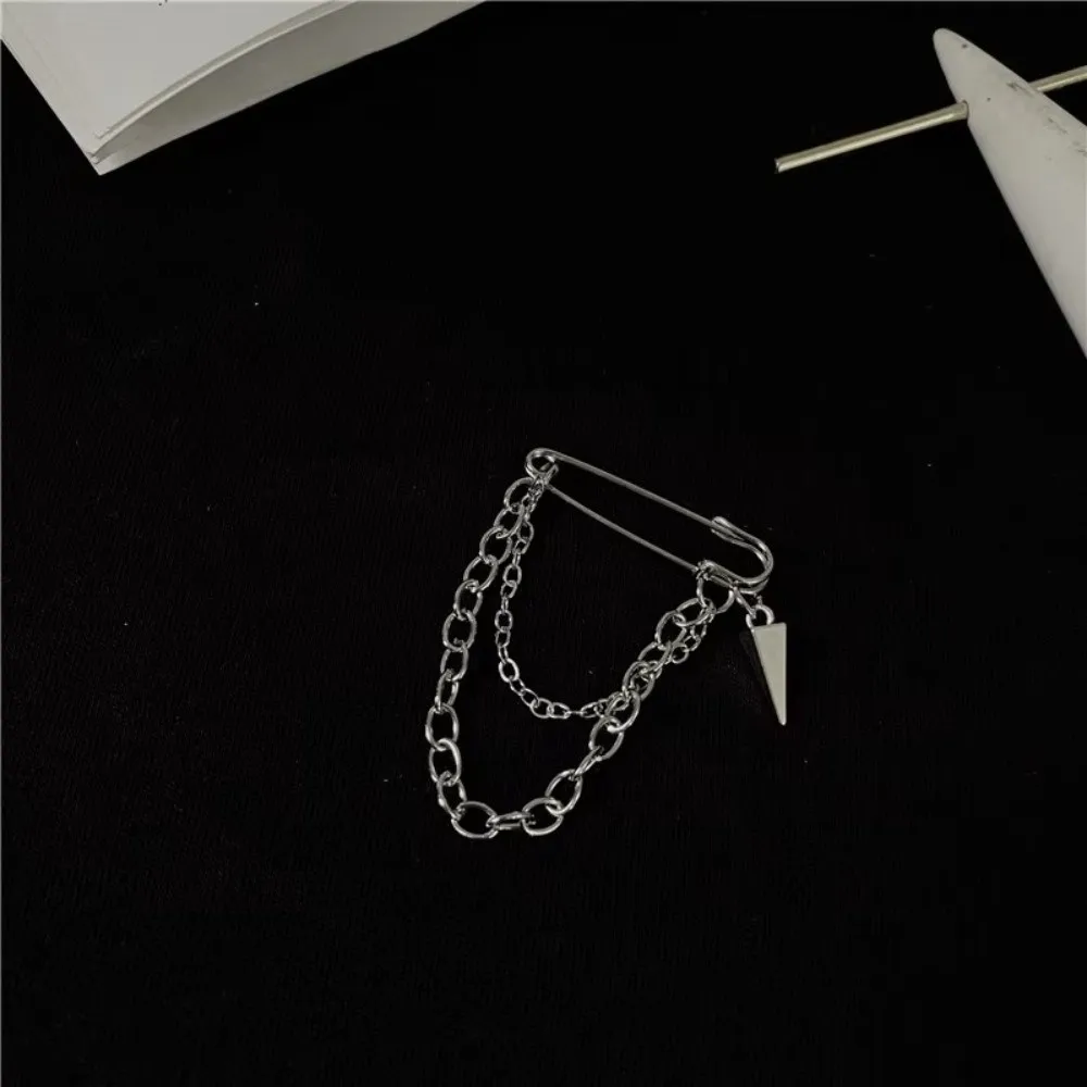 Fashion Silver Rivet Brooches Handmade Geometric Suit Lapel Pin Irregular Clothing Fixing Pins For Men Women