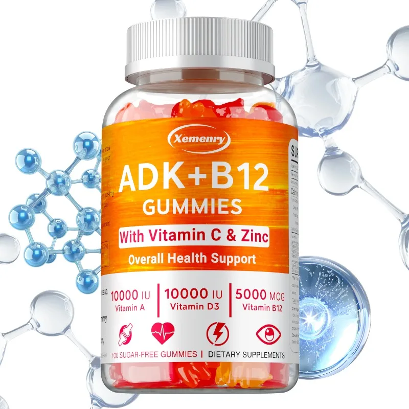 Vitamin D3 K2 + Vitamin B12 Gummies - Regulate Calcium Absorption, Supports Teeth, Bones and Joint Health, Improves Vitality