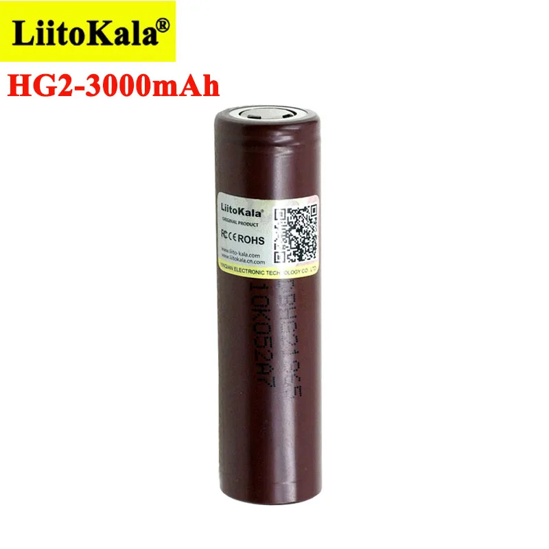 بطاريات Liitokala 100% جديدة وأصلية HG2 18650 3000mAh بطارية 18650HG2 3.6 فولت تفريغ 20A مخصصة للشحن بالطاقة