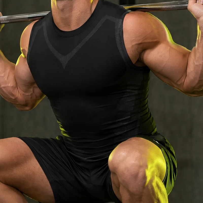 

High Stretch Quick Dry Athletic Vest Posture Corrector Muscle Shaping Undershirt, Breathable Moisture Wicking Fitness Shirt