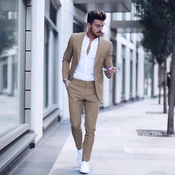 Casual Business Men Suits for Wedding 2 Piece Suit Male Groom Tuxedos Slim Fit Business Peak Lapel Terno Masculino Costume Homme