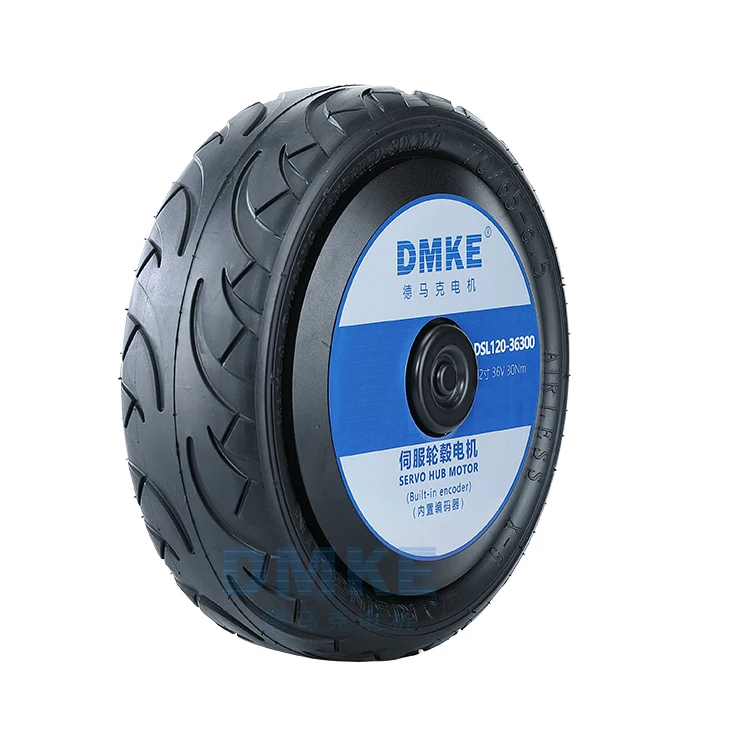 DMKE IP65 Water Proof 12Inch 380W 48V 36V 30N.M Wheel Agv Hub Servo Robot Motor With 4096-Wire Encoder