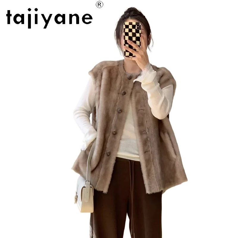 เสื้อกั๊กขนแกะแท้ 100% เมอริโนวูล สำหรับผู้หญิง เสื้อแจ็คเก็ตขนสัตว์แท้ไร้แขน คุณภาพสูง เสื้อผ้าฤดูหนาว 2025