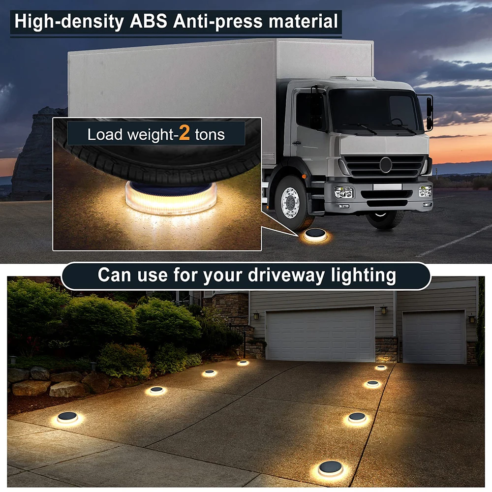 Led Solar Deck Lights Outdoor Waterproof Lawn Lamps Battery Powered Solar Step Light for Pathway Driveway Garden Walkway Patio