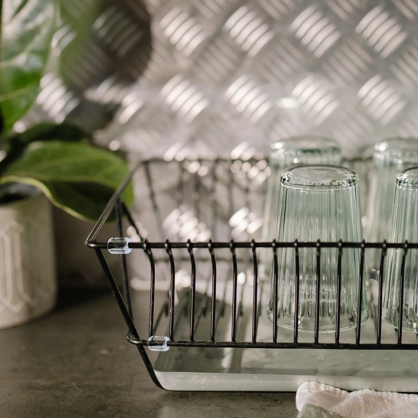 80pcs Kitchen Rack Feet Transparent Pvc Replacement Tips For Sink Grid Protectors Small Sink Accessories Plastic Feet