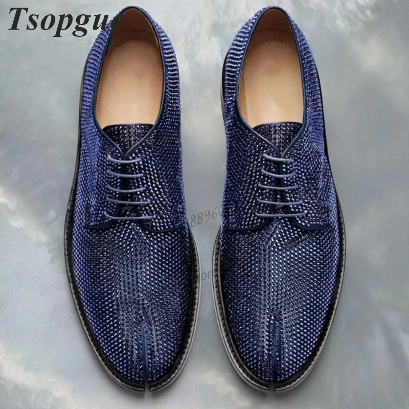 Black Split Toe Cross-Tied Men Shoes Men's Dress Shoes High Quality Business Casual Party Shoes 2023 Fashion Zapatillas Mujer