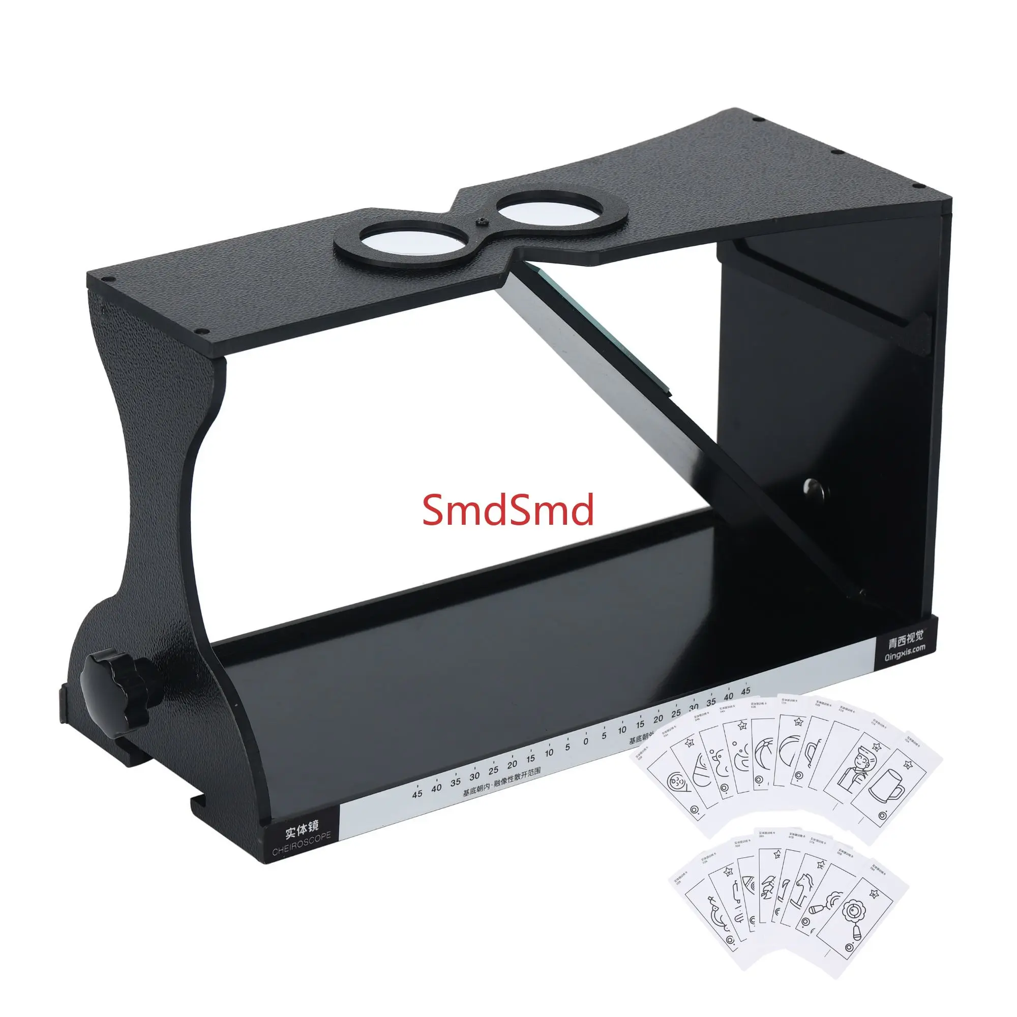 Oblique Stereoscope Cheiroscopes, Bare Eye Training Vision Improvement Amblyopia Trainer Double Black Column Adjustable Visual