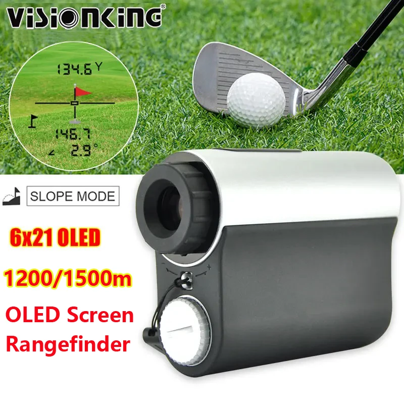 

Visionking Golf 6x21 OLED Rangefinder 1200m 1500m Distance Meter for Hunting Monocular Angle Compensation with Flag Telescope