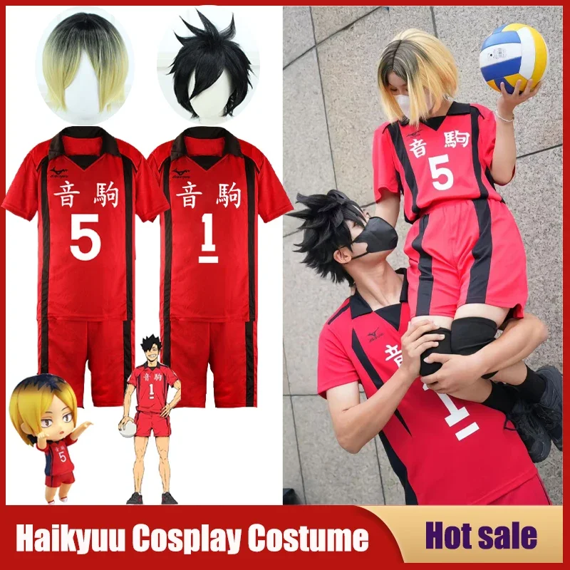 HN8 Anime Haikyuu Disfraces de cosplay Nekoma High School Volleyball Club Ropa deportiva Jerseys Uniforme Kenma Kozume Kuroo Tetsuro8...Gf