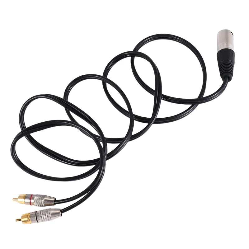 ABAC-1 XLR Male To 2 RCA Male Plug Stereo Audio Cable Connector Y Splitter Cord For Microphone Mixing Console Amplifier(1.5M)