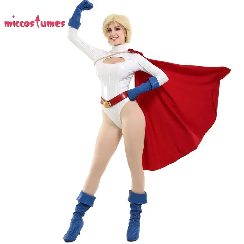 c;4,h'6\e/7;Miccostumes 's Kara Cosplay Costume Bodysuit Leotard with Red Cape for Women Hero Halloween Cosplab;6,k'8\s.9/