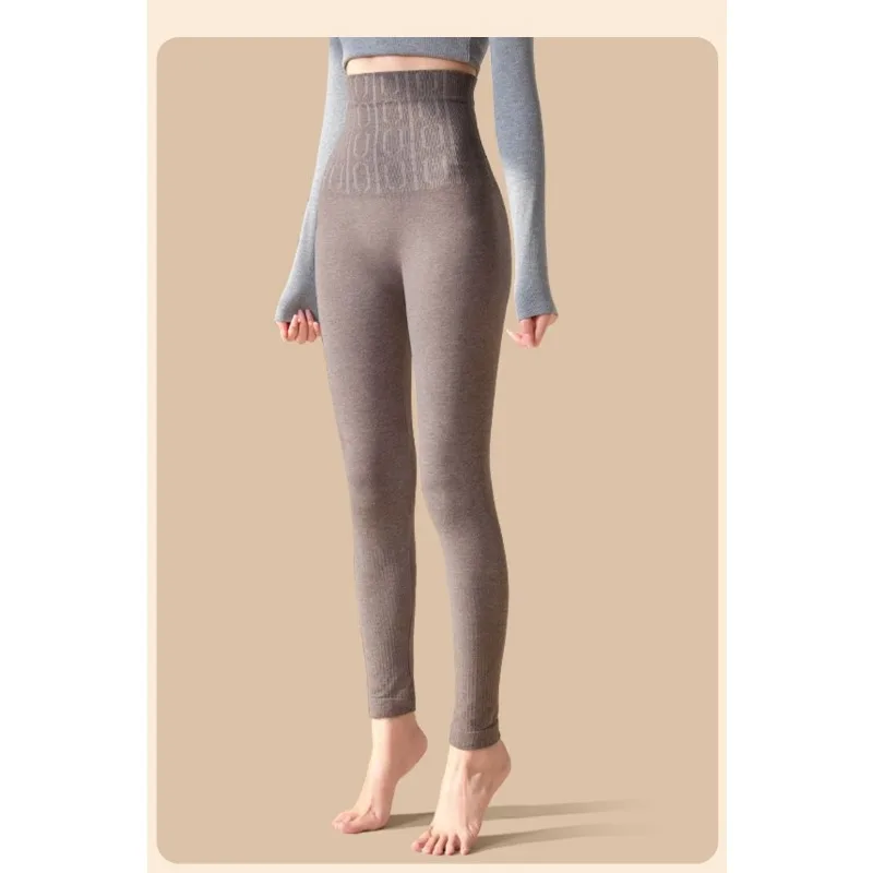 Women High Waist Thermal Leggings Autumn Winter Slim Tummy Control Outer Wear Bottoms