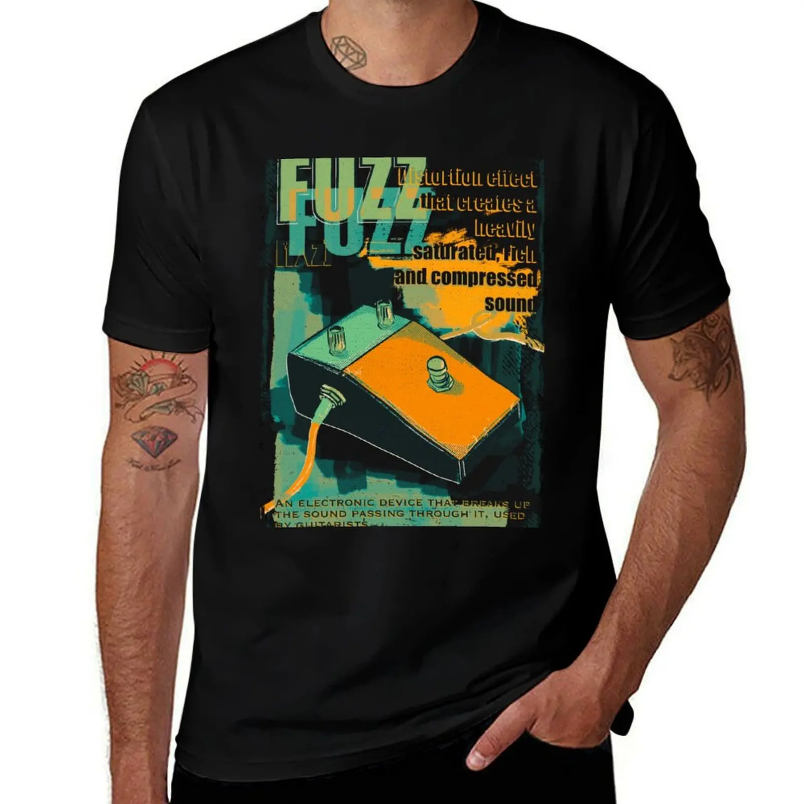 Fuzz Pedal T-Shirt Fitness Quick Dry Short Sleeve Top T-Shirt