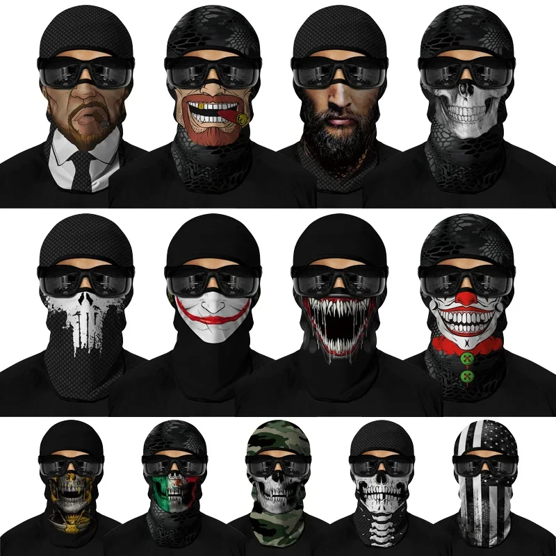 Balaclava Motorcycle Face Ice Silk Camouflage Mask Summer Anti-UV Running Riding Face Shield Sports Headwrap Moto Accessories