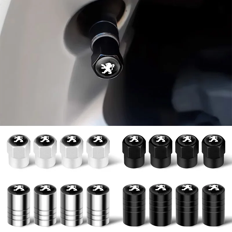 Bouchons de Valve de pneu de roue de voiture, emblème Lion, couvercle anti-poussière pour tige de jante, pour Peugeot 206 207 307 308 408 3008 2008 5008 508, 4 pièces/ensemble