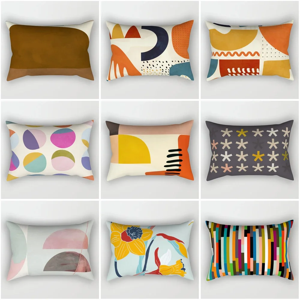 บ้านตกแต่งโยนหมอนสําหรับโซฟาเบาะรองนั่ง Nordic 40x60 ซม.30*50 ซม.40*60 30x50 บทคัดย่อเรขาคณิต Morandi สีเหลือง