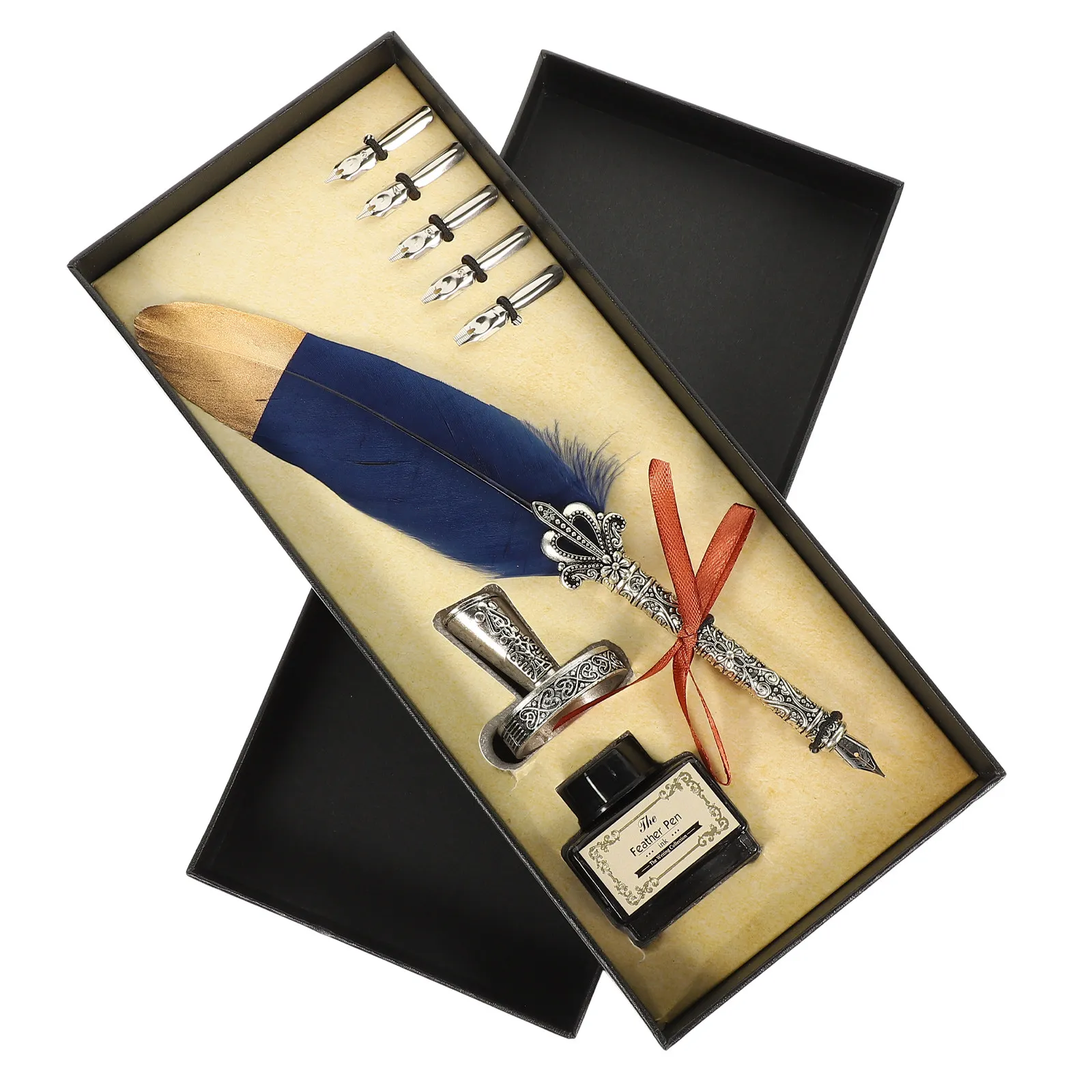 

1 Set Quill Kit Vintage Style Calligraphy Dip Pen For Writing Practice Drawing Office Decoration Gift Retro Plume Fountain Pen