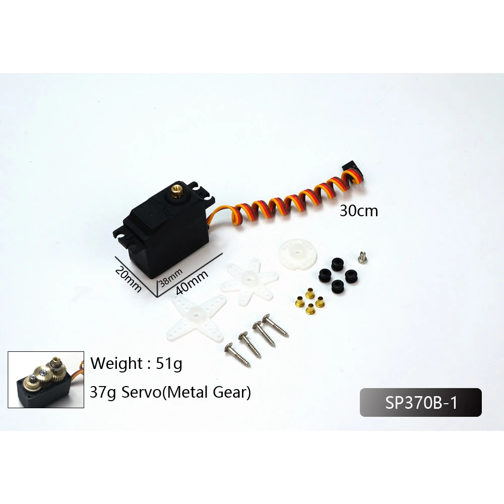 AEORC X-Servo 37g Metal Gear Ultra-Light Servo for Micro Fixed-Wing RC Aircraft Control Surfaces Small RC Airplane SP370