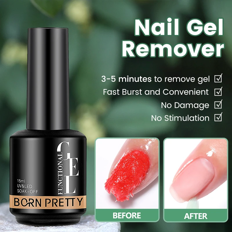 BORN PRETTY Magic Fast Remover Nail Gel Polish Remover UV Gel Polish Delete Base Gel Top Coat Clean Remover Burst Degreasr 15ML