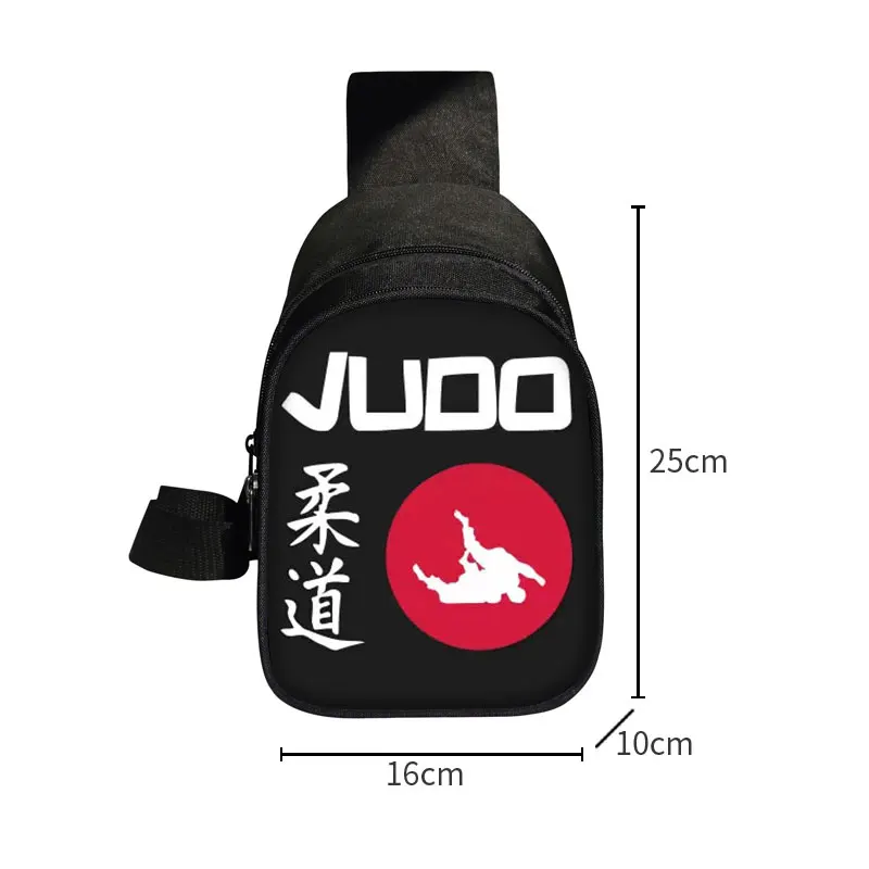 Judo Karate Aikido Taekwondo Print Chest Bag Male Outdoor Crossbody Bag Casual Streetwear Shoulder Bags Phone Wallets Holder