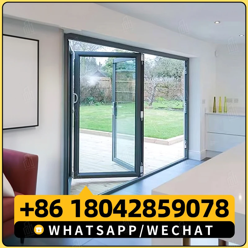 Folding Door Wheel Latest Design Exterior Folding Door Accessories Aluminum Patio Fold Door Price