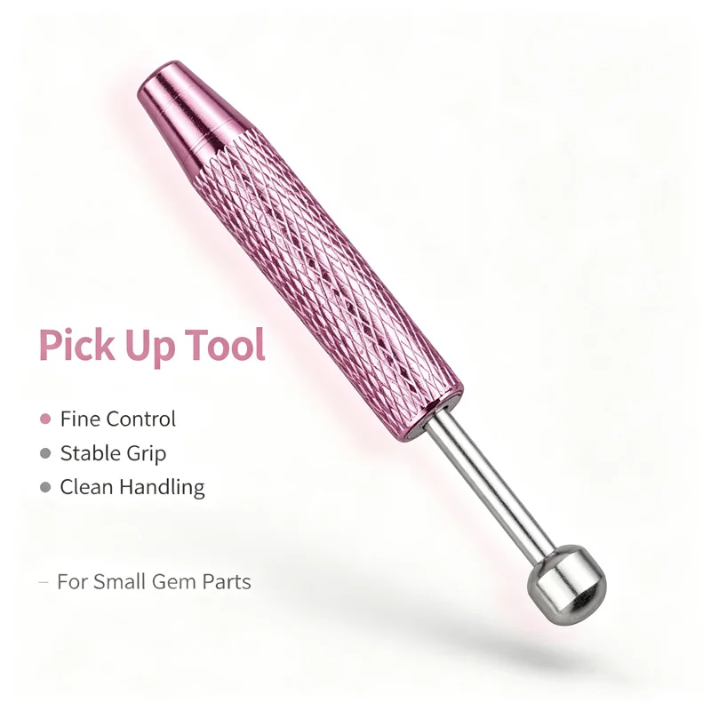 Stainless Steel Precision Gem Holder Tweezers Non Slip Knurled Handle For Jewelry Repair Diamond Rhinestone Bead Collection Tool