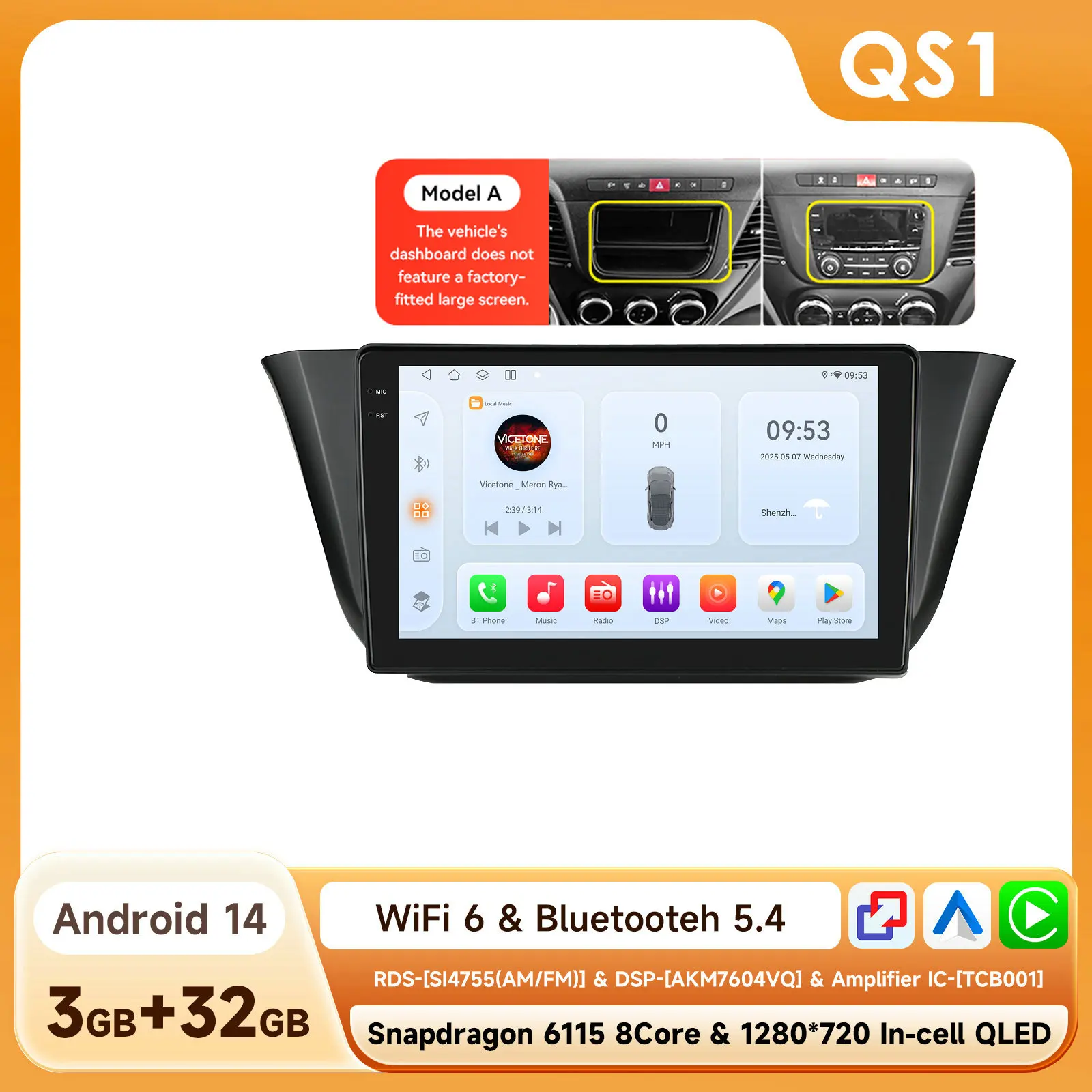 OSSURET 8G 128G Android 14 Autoradio Voor Iveco Daily 2013-2021 Auto Multimedia GPS Carplay 4G DSP BT 360 Camera Door Snapdragon6115