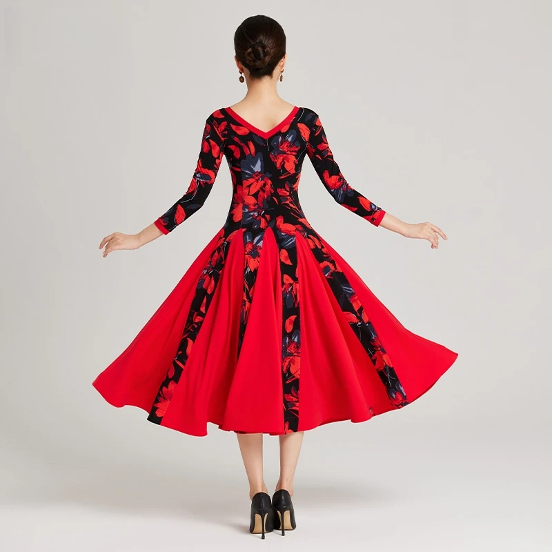 2025 Nieuwe hoogwaardige ballroomdansjurk voor dames Standaard moderne dansjurk voor dames Oefenkleding Costomes