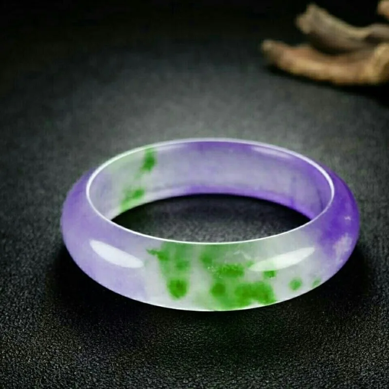 Pulsera de flores flotantes para mujer, cuarzo, Roca, hielo, violeta