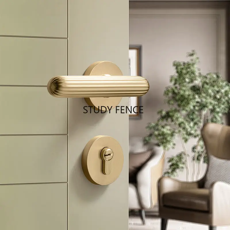 

1 Set of Zinc Alloy Household Door Lock Indoor Silent Door Lock Universal Bedroom Door Lock Hardware Accessories Including Key