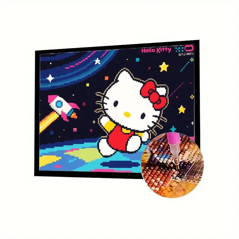 

1 шт. Hello Kitty Pixel Art Space Adventure 5D Набор алмазной живописи - Kawaii Sanrio Full Drill Diamond Art для детей и взрослых, DIY Cr