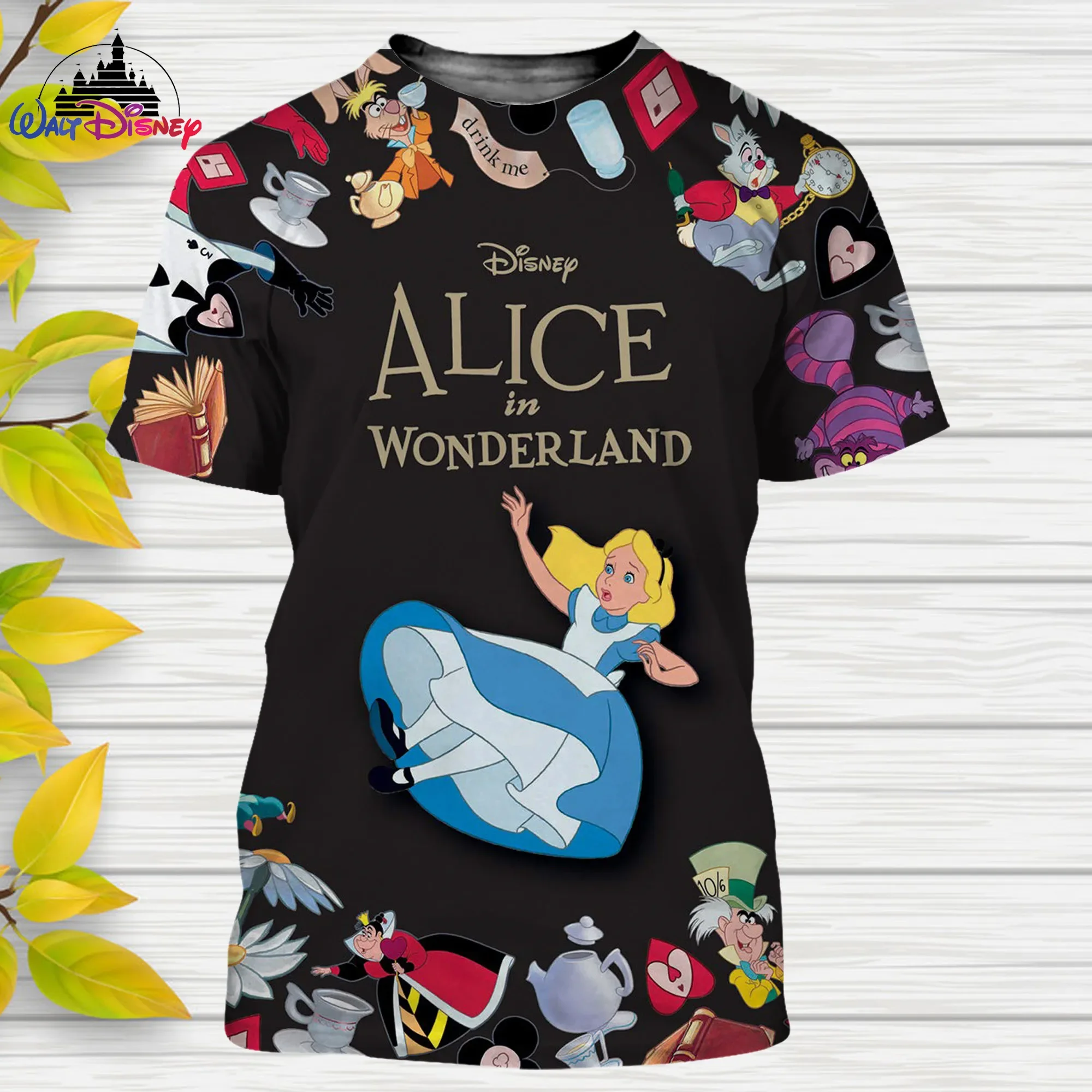 Alice In Wonderland 3D T-Shirt Disney Men Women T Shirt Casual Style 3D Print Summer Casual Streetwear Tee Tops