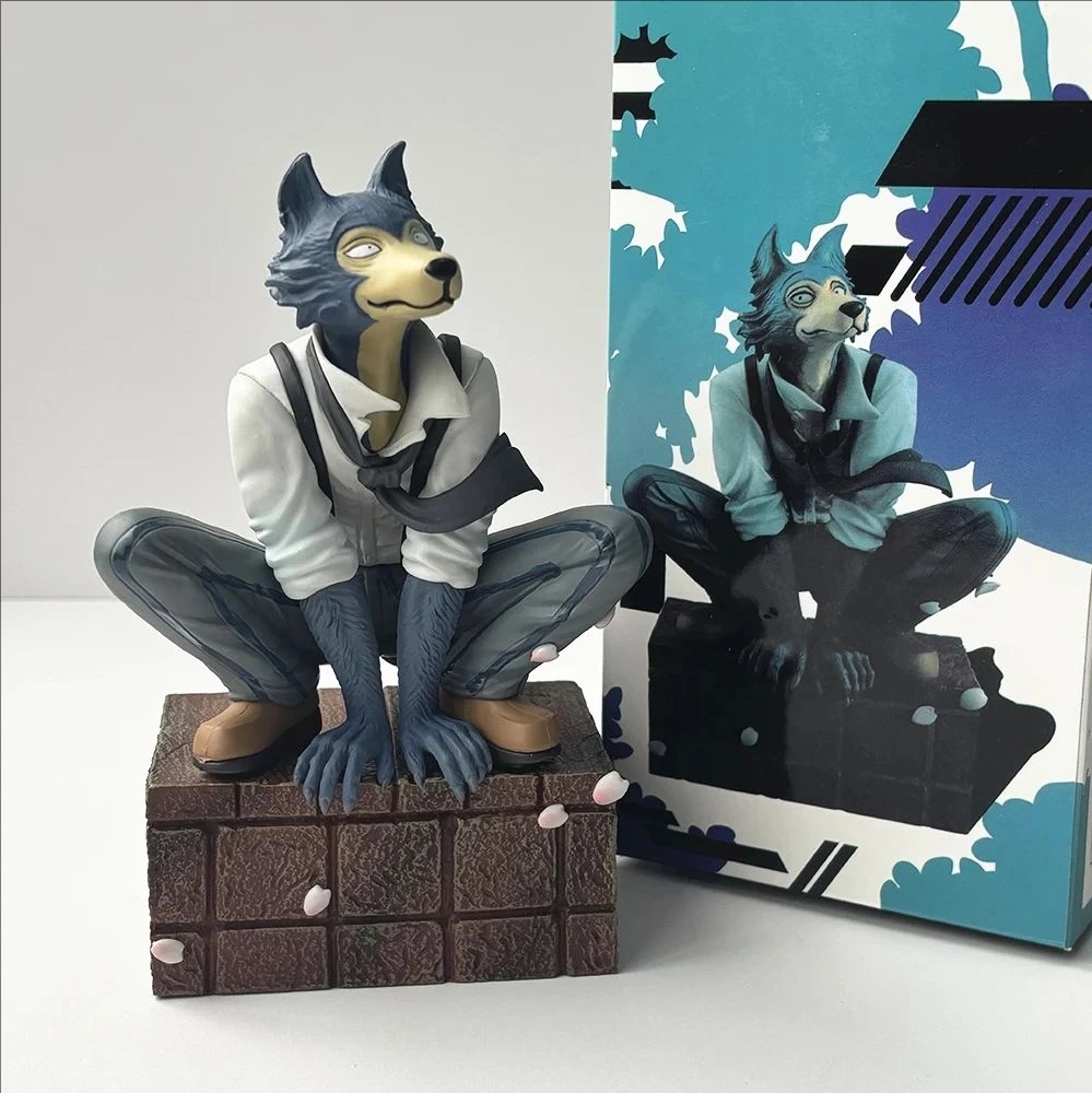 17cm Beastars Anime Figure Wolf Squatting Action Figurine Pvc Statue Model Collection Cute Doll Toys For Birthday Gifts