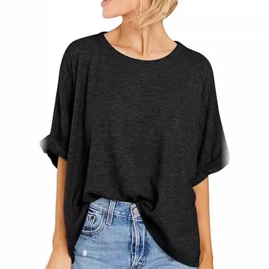 المرأة عادية كم قصير التي شيرت 2024 صيف جديد فضفاض قمم تي شيرت المرأة Camisetas Basicas Para Mujer Para Mujer Y2k القمصان #3