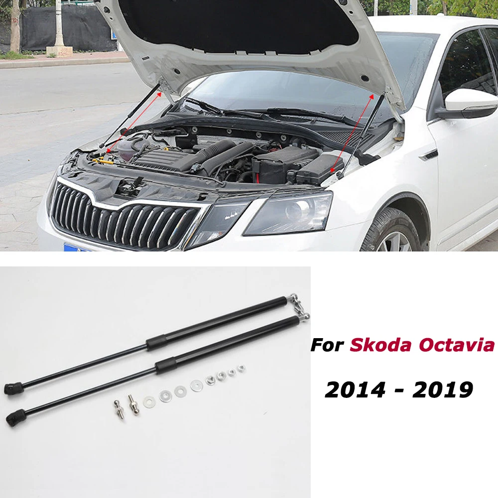

Амортизаторы капота для Skoda Octavia Mk3 2014-2019, автомобильные аксессуары, стальной передний подъемник капота двигателя, амортизатор стойки, 2 шт.