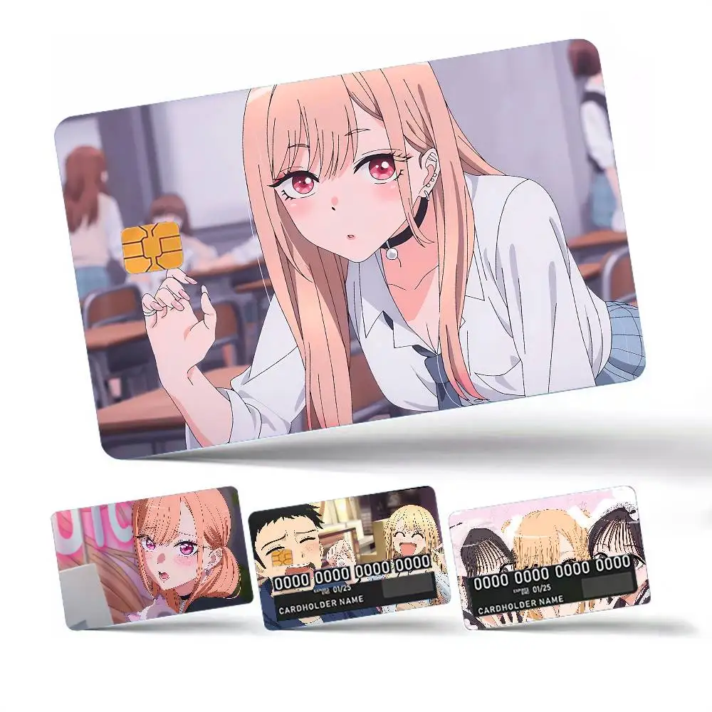 Anime My Dress-Up Darling Funny Shell On Off Ultra Thin No Fade Sticker Skin Cover Film For Debit Credit Card