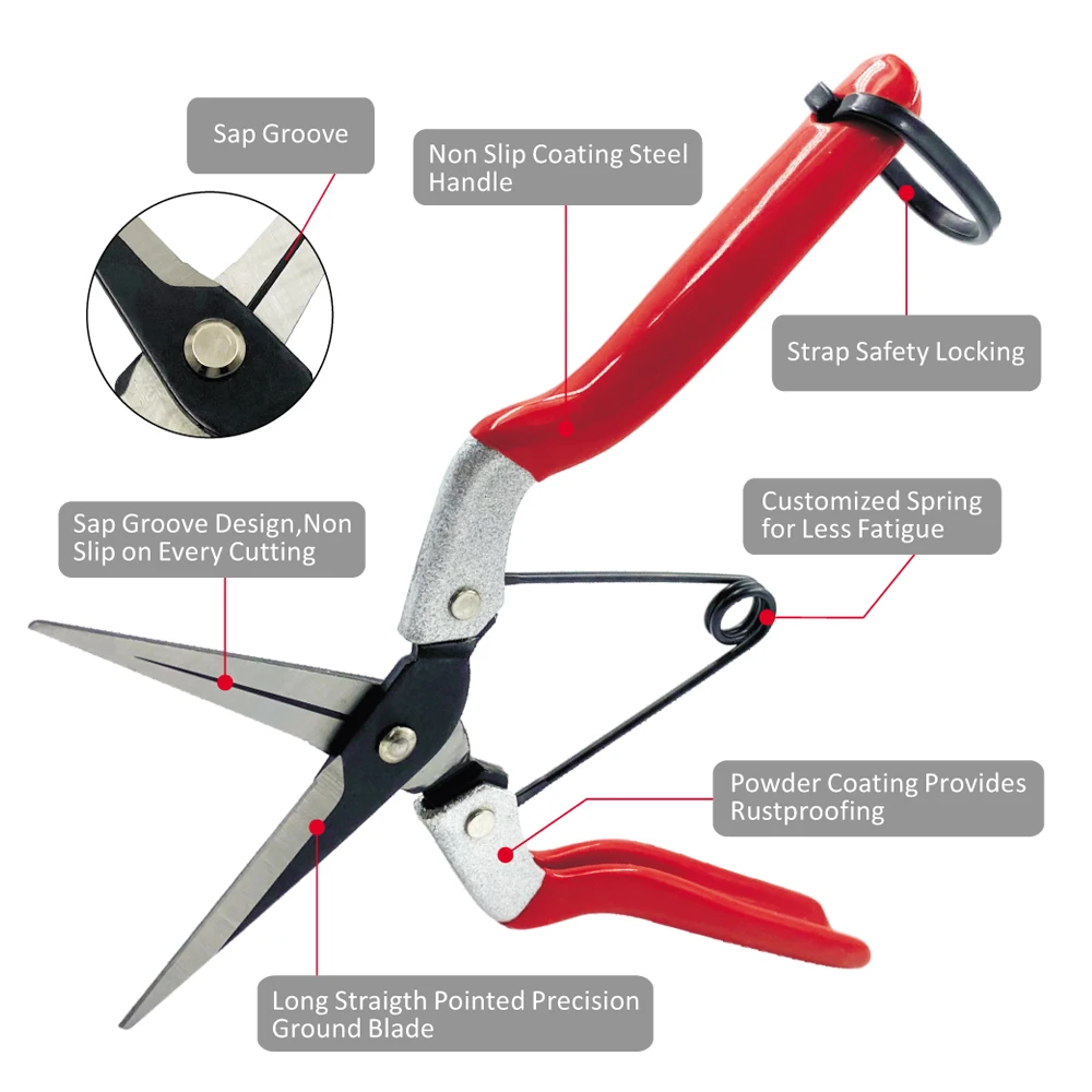 Quality Bypass Pruning scissors garden Floral secateurs pruning shear horticultural scissors