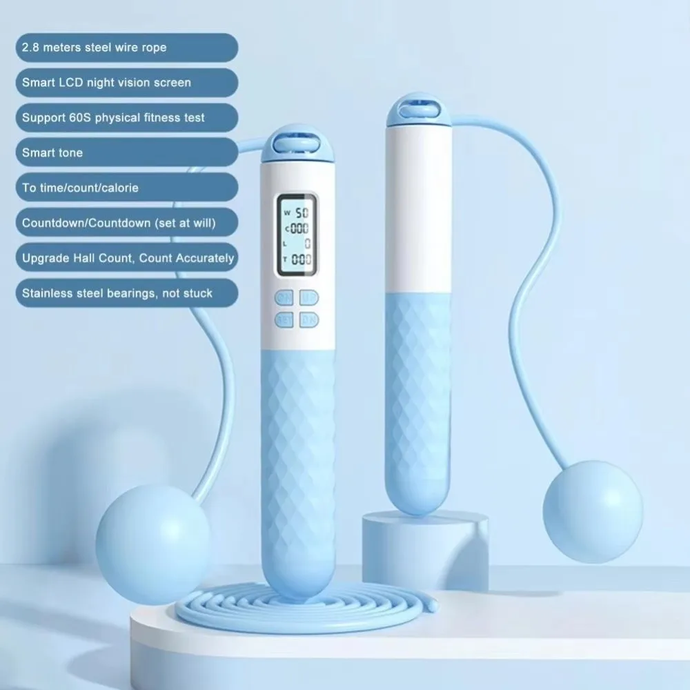 Useful Cordless Ropeless Jump Rope With Counter Anti-Skid Counting Skipping Rope Workout Gym Weight Loss Digital Skip Rope Adult