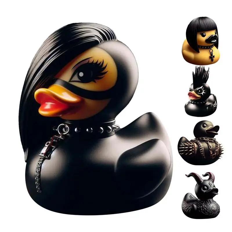 Duck Statue Collectible Figurines Satan Duck Lady Valentina Goth Girl Duck Resin Ornament Collectible Gift Decor Accessories