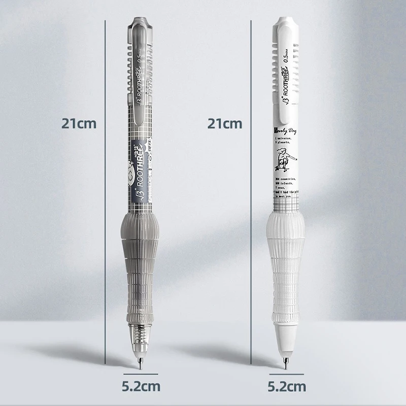 Single Automatic Rebound Decompression Anti Slip Pen Comfortable Soft Grip Extremely Thin Head Quick Dry Press Rollerball Pen