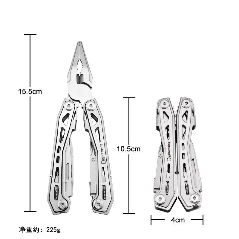 Daicamping DL3 Portable Folding Knife Cutter Multitool Mini Multifunctional 3cr13 Tools Outdoors Camping Multi-Tool Clip Pliers