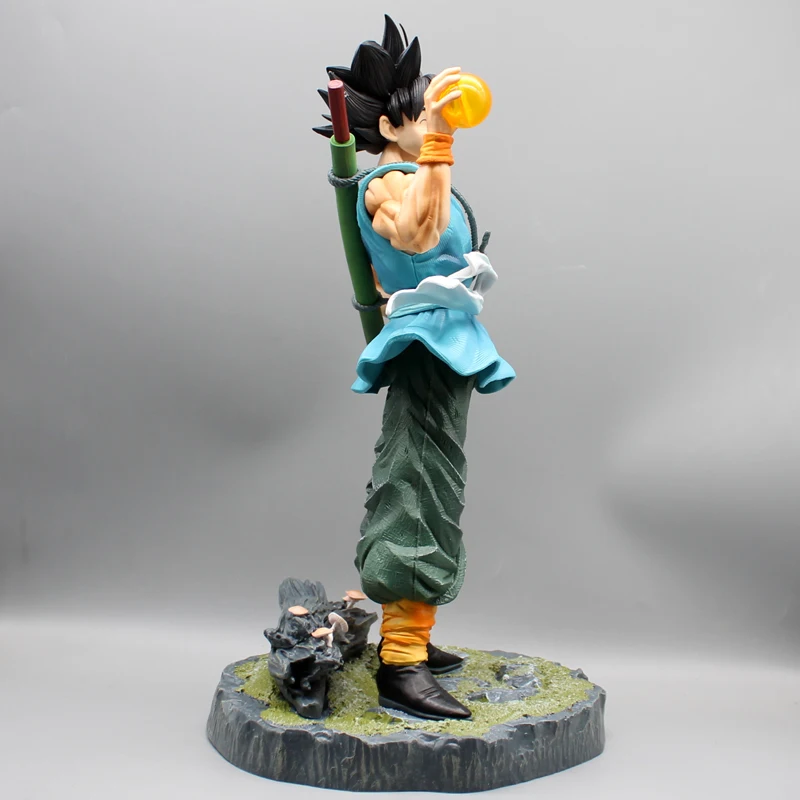 Anime Dbz Son Goku Statue Figure With 4star Crystal Balls Dragon Ball Figures Goku Happy Figurine Cartoon Pvc Collectibles Toys