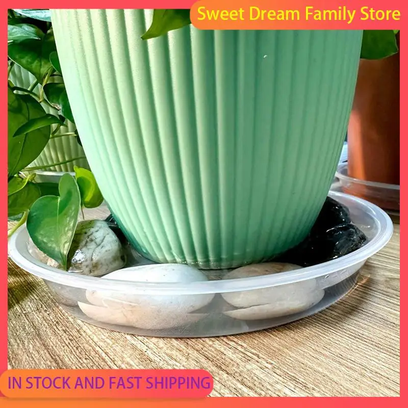 SDFC-12 Pack Clear Plant Saucer 12 Inch Plastic Plant Saucers Durable Thicker Plant Tray Flower Pot For Indoor Outdoor Garden