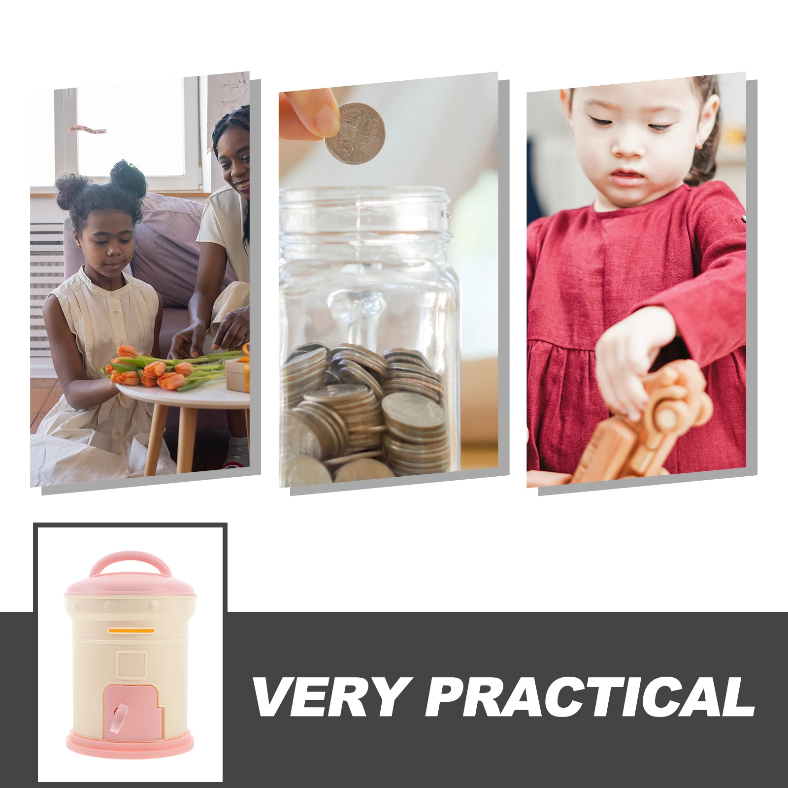 

Mail Post Piggy Bank Stylish Reusable Cash Coin Holder Large Inner Capacity Longtime Use Savings Pot for Children Girls Boys