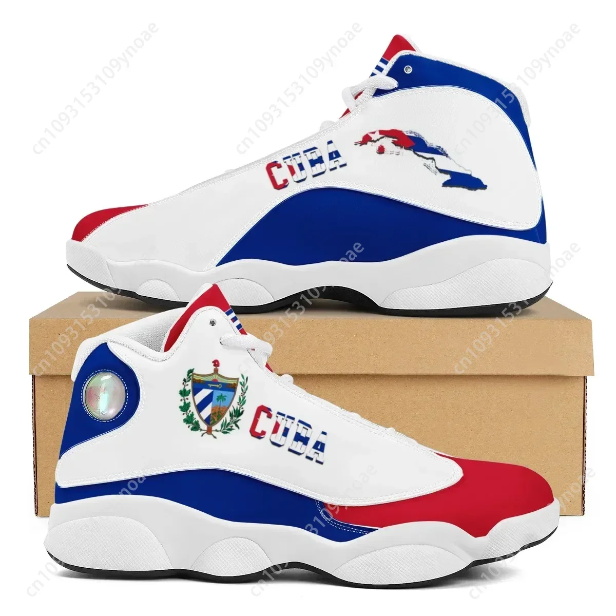 Zapatillas de baloncesto con estampado de bandera CUBA para hombre, zapatillas de tenis POD personalizadas para adolescentes, regalo personalizado, zapatillas para correr, triangulación de envíos