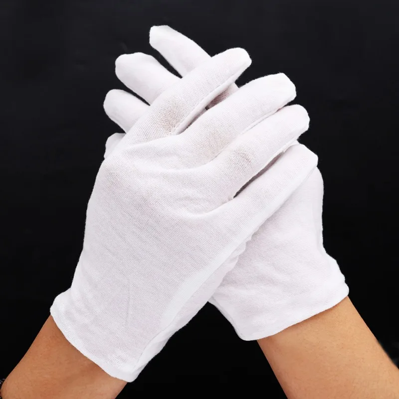 1/10pairs Soft Work Gloves Cotton SPA Ceremonial Household High Stretch Thin Gloves Cleaning Tools Women Men Workings Glove